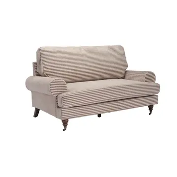 Buy Kent Charcoal Stripe 2 Seater Sofa – Chenille Fabric with Brass Front Castors from Furnituretta