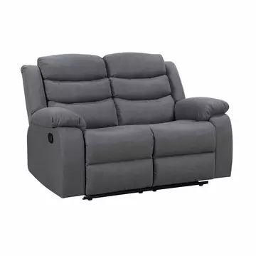 Buy Turin Recliner Fabric 2 Seater Grey Dark from Furnituretta