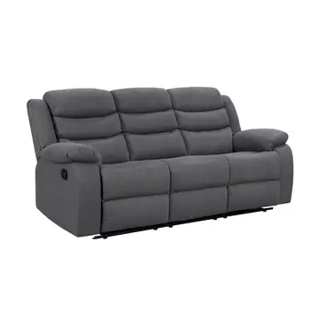 Buy Turin Recliner Fabric 3 Seater Grey Dark from Furnituretta