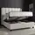 Buy Aurora Warmstone Velvet Ottoman Bed – Double 4ft6 with Winged Headboard & Storage, Colour: Warmstone, Bed Size: Double (4ft6), Item Width: 157 from Furnituretta