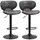 Buy Homcom Bar Stool Set of 2 Microfiber Cloth Adjustable Height Armless Chairs Dark Grey from Furnituretta