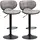 Buy Homcom Bar Stool Set of 2 Microfiber Cloth Adjustable Height Armless, Grey from Furnituretta