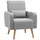 Buy Homcom Accent Chair, Linen-Touch Armchair with Wooden Frame, Grey from Furnituretta