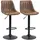 Buy Homcom Adjustable Bar Stools Set of 2 Counter Height Barstools Brown from Furnituretta