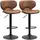 Buy Homcom Bar Stool Set of 2 Microfiber Cloth Adjustable Height Armless Chairs from Furnituretta