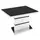 Buy Aldridge High Gloss Lamp Table White with Black Glass Top from Furnituretta