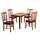 Buy Massa Medium Dining Set with 4 Chairs Mahogany from Furnituretta