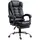Buy HOMCOM Executive Office Chair, PU Leather Home Office Chair with Swivel Wheels, Reclining Backrest, Retractable Footrest, Black from Furnituretta