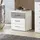 Buy Craven 3 Drawer Bedside Cabinet – Concrete Grey & White Finish with Silver Handles from Furnituretta