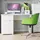 Buy Malton Computer Desk – White Gloss Fronts with Matt White Frame and Storage Cupboard from Furnituretta