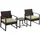 Buy Outsunny PE Rattan Garden Furniture 3 pcs Patio Bistro Set from Furnituretta