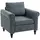 Buy HOMCOM Vintage Accent Chair, Upholstered Occasional Chair with Back Pillow, Rolled Arms, Rubber Wood Legs, Colour: Grey from Furnituretta