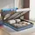 Buy HOMCOM Double Hydraulic Storage Bed with LED Lights & Charging Station, Bed Size: Double (4ft6) from Furnituretta