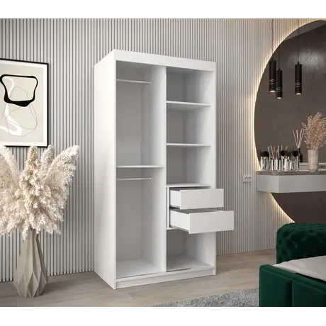 Buy Verona 01 Sliding Door Wardrobe 100cm, Colour: Black, Item Width: 100, 8 from Furnituretta