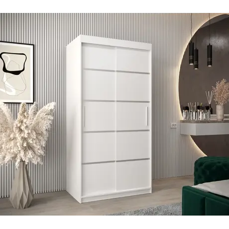 Buy Verona 01 Sliding Door Wardrobe 100cm, Colour: Black, Item Width: 100, 6 from Furnituretta