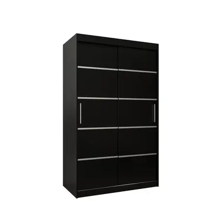 Buy Verona 01 Sliding Door Wardrobe 120cm, Colour: Black, Item Width: 120, 9 from Furnituretta