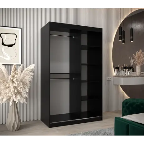 Buy Verona 01 Sliding Door Wardrobe 120cm, Colour: Black, Item Width: 120, 11 from Furnituretta