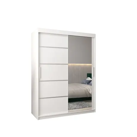 Buy Verona 02 Sliding Door Wardrobe 150cm, Colour: White, Item Width: 150 from Furnituretta