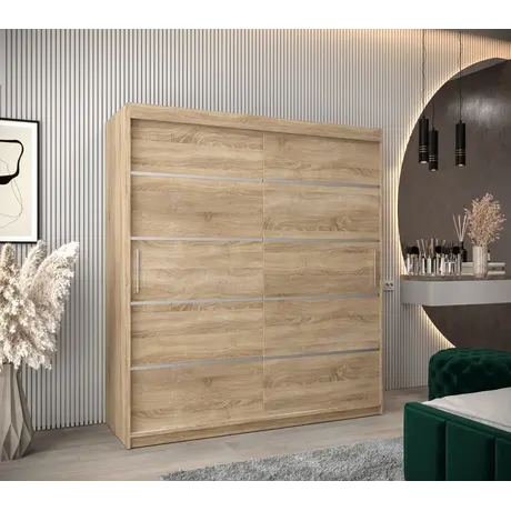 Buy Verona 01 Sliding Door Wardrobe 180cm, Colour: Black, Item Width: 180, 14 from Furnituretta