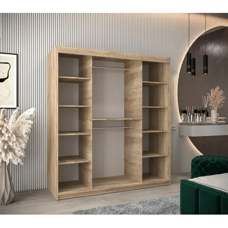 Buy Verona 01 Sliding Door Wardrobe 180cm, Colour: Black, Item Width: 180, 15 from Furnituretta