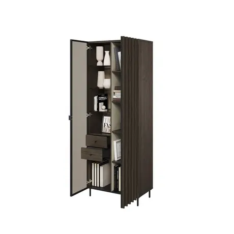 Buy Piemonte PE-02 Tall Display Cabinet 73cm, 3 from Furnituretta