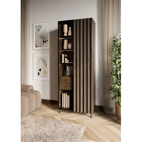 Buy Piemonte PE-02 Tall Display Cabinet 73cm, 5 from Furnituretta