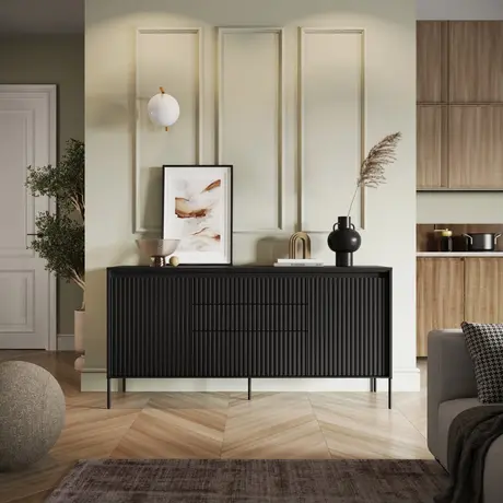 Buy Trend TR-01 Sideboard Cabinet 166cm, Colour: Black Matt, Item Width: 166, 7 from Furnituretta