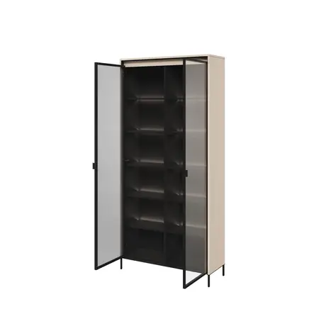 Buy Trend TR-07 Tall Display Cabinet 92cm, Colour: Black Matt, Item Width: 34, 9 from Furnituretta