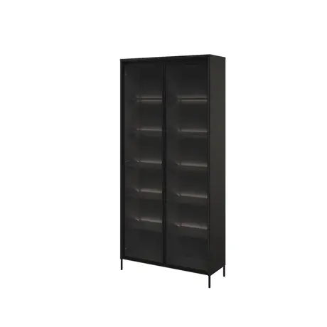 Buy Trend TR-07 Tall Display Cabinet 92cm, Colour: Black Matt, Item Width: 34 from Furnituretta