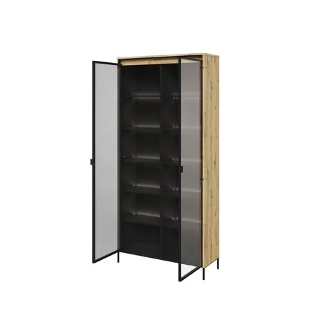 Buy Trend TR-07 Tall Display Cabinet 92cm, Colour: Black Matt, Item Width: 34, 12 from Furnituretta