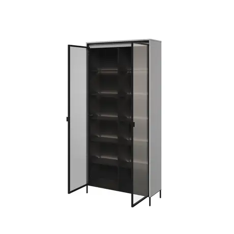 Buy Trend TR-07 Tall Display Cabinet 92cm, Colour: Black Matt, Item Width: 34, 15 from Furnituretta