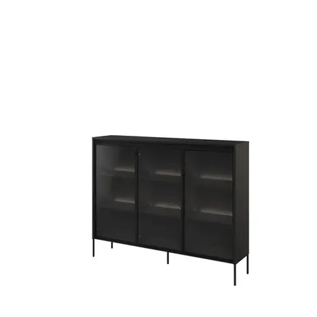 Buy Trend TR-08 Display Cabinet 150cm, Colour: Black Matt, Item Width: 150 from Furnituretta