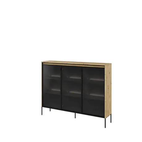 Buy Trend TR-08 Display Cabinet 150cm, Colour: Black Matt, Item Width: 150, 9 from Furnituretta