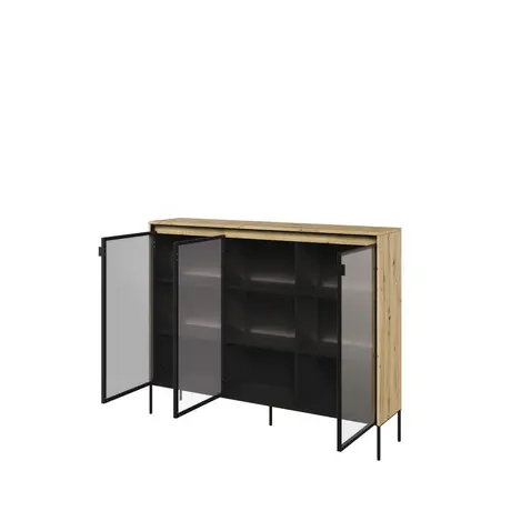 Buy Trend TR-08 Display Cabinet 150cm, Colour: Black Matt, Item Width: 150, 10 from Furnituretta
