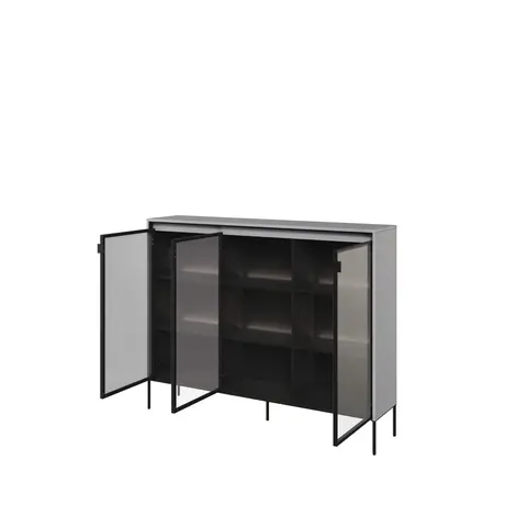 Buy Trend TR-08 Display Cabinet 150cm, Colour: Black Matt, Item Width: 150, 12 from Furnituretta