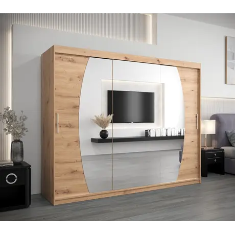 Buy Elypse Sliding Door Wardrobe 250cm, Colour: Oak Artisan, Item Width: 250, 6 from Furnituretta