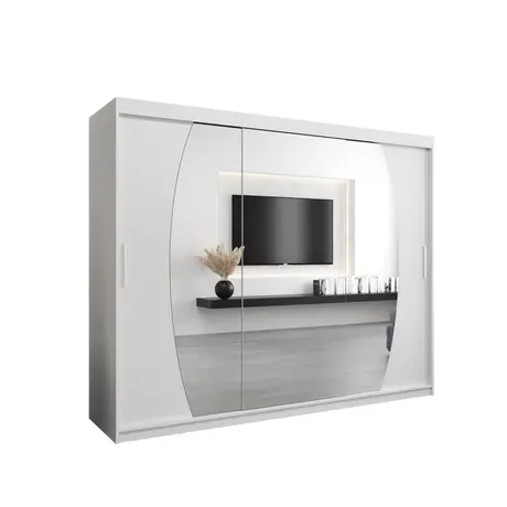 Buy Elypse Sliding Door Wardrobe 250cm, Colour: White, Item Width: 250 from Furnituretta