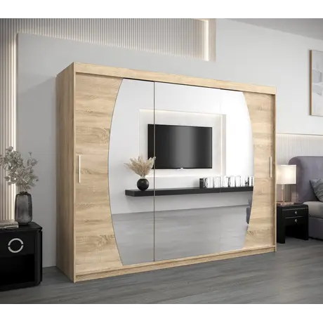 Buy Elypse Sliding Door Wardrobe 250cm, Colour: Oak Artisan, Item Width: 250, 15 from Furnituretta