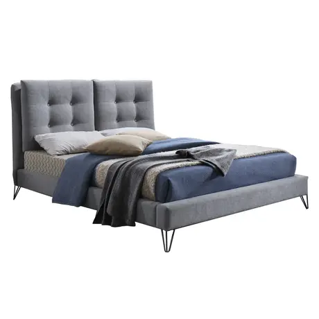 Buy Tuscany Double Bed Frame: Quality Upholstery and Design, Colour: Grey, Size: 4ft 6/Double, Item Width: 155 from Furnituretta