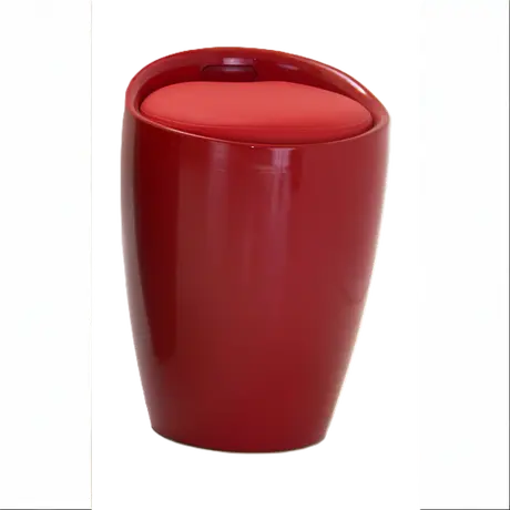 Buy Dawson Red High Gloss Stool with Storage, Colour: Red from Furnituretta