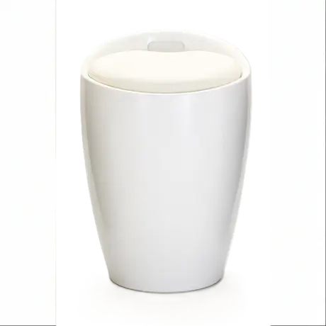 Buy Dawson White High Gloss Stool with Storage, Colour: White from Furnituretta