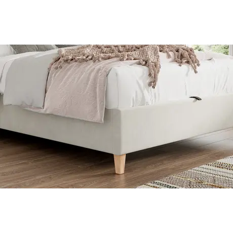 Buy Rhodes Warmstone Velvet Ottoman Bed – Double 4ft6 with Storage & Deep Headboard, Colour: Warmstone, Bed Size: Double (4ft6), 6 from Furnituretta
