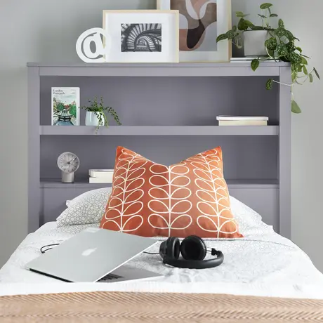Buy Enzo Grey Wooden 3‑Drawer Storage Bed – Single 3ft with Bookcase Headboard, Colour: Grey, Bed Size: Single (3ft), 3 from Furnituretta