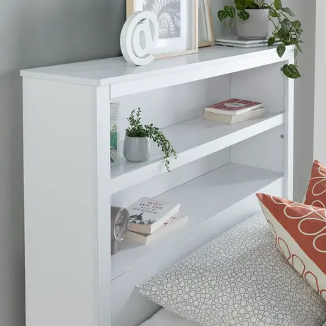 Buy Enzo White Wooden 3‑Drawer Storage Bed – Single 3ft with Bookcase Headboard, Colour: White, Bed Size: Single (3ft), 3 from Furnituretta