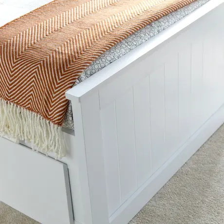 Buy Enzo White Wooden 3‑Drawer Storage Bed – Single 3ft with Bookcase Headboard, Colour: White, Bed Size: Single (3ft), 7 from Furnituretta