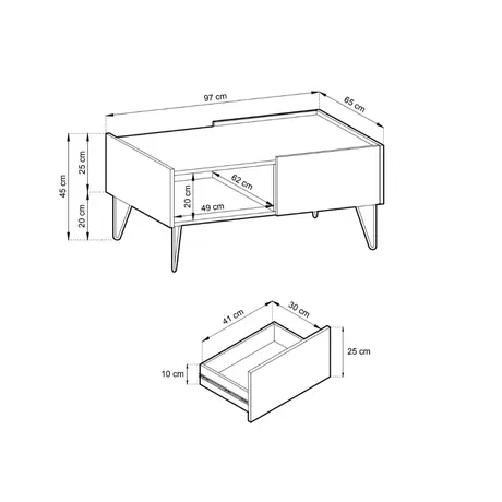 Buy Harmony Coffee Table 97cm, 6 from Furnituretta