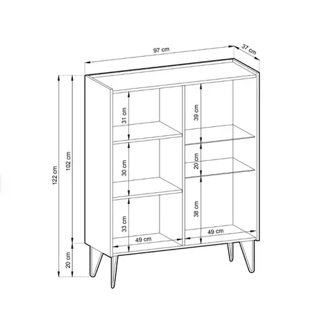 Buy Harmony Display Cabinet 97cm, 6 from Furnituretta