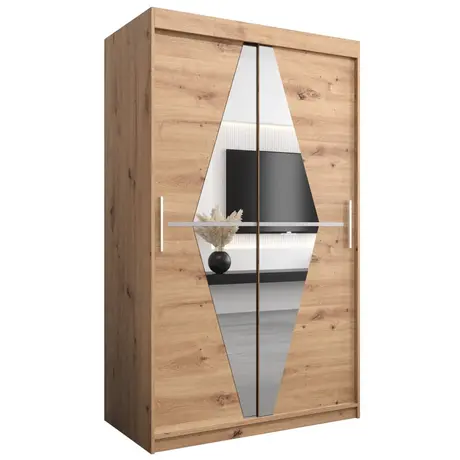 Buy Boliwia Sliding Door Wardrobe 120cm, Colour: Oak Artisan, Item Width: 120 from Furnituretta