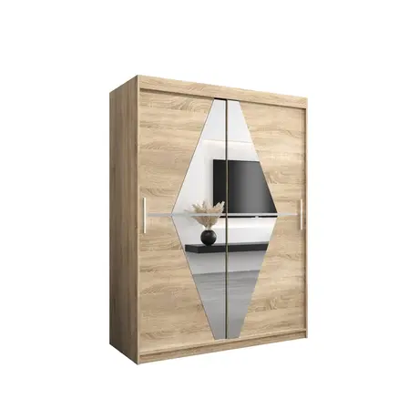 Buy Boliwia Sliding Door Wardrobe 150cm, Colour: Oak Sonoma, Item Width: 150 from Furnituretta