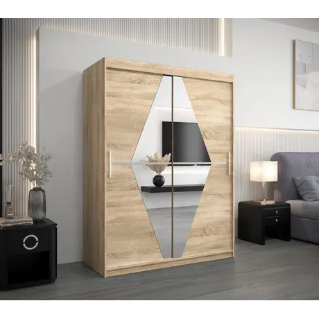 Buy Boliwia Sliding Door Wardrobe 150cm, Colour: Oak Artisan, Item Width: 150, 15 from Furnituretta